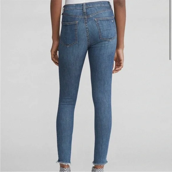 Rag & Bone High Rise Skinny Raw Hem Jeans - Picture 2 of 6